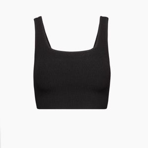 Babaton Sculpt Knit Squareneck Cropped Tank - Black (M)